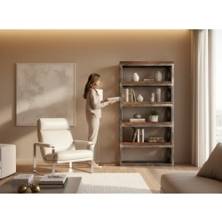 REGAŁ NA KSIĄŻKI DREWNO LITE DĄB JESION OLCHA RNK-5